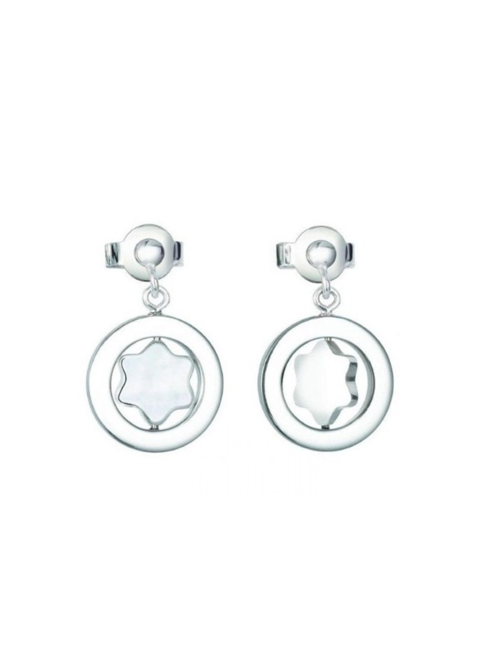 New MONTBLANC mother of pearl 925 silver star earrings